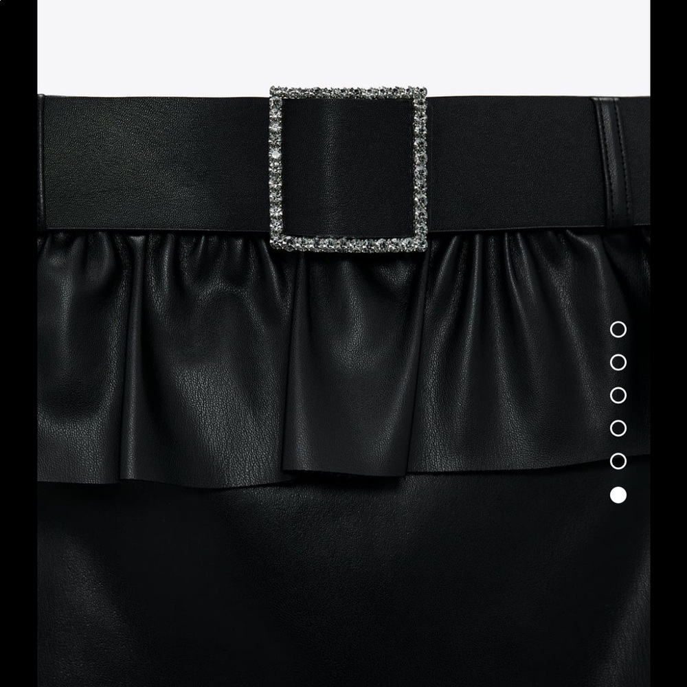 NWT Zara Belted Faux Leather Skirt Size L - Picture 6 of 13
